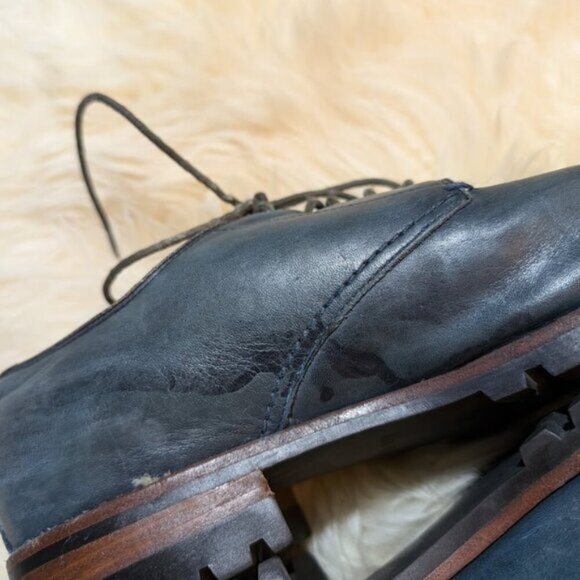 Ron White Leather Dress Shoes "Wyatt" Blueish Grey Men Size 10 - Picture 12 of 15